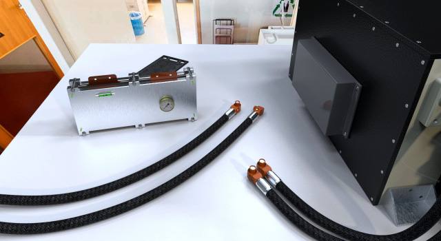 Hydrogen fuel cell prototype with hoses