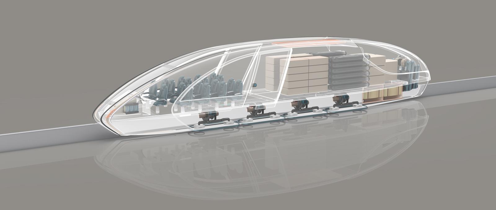 Transparent view of the shuttle structure